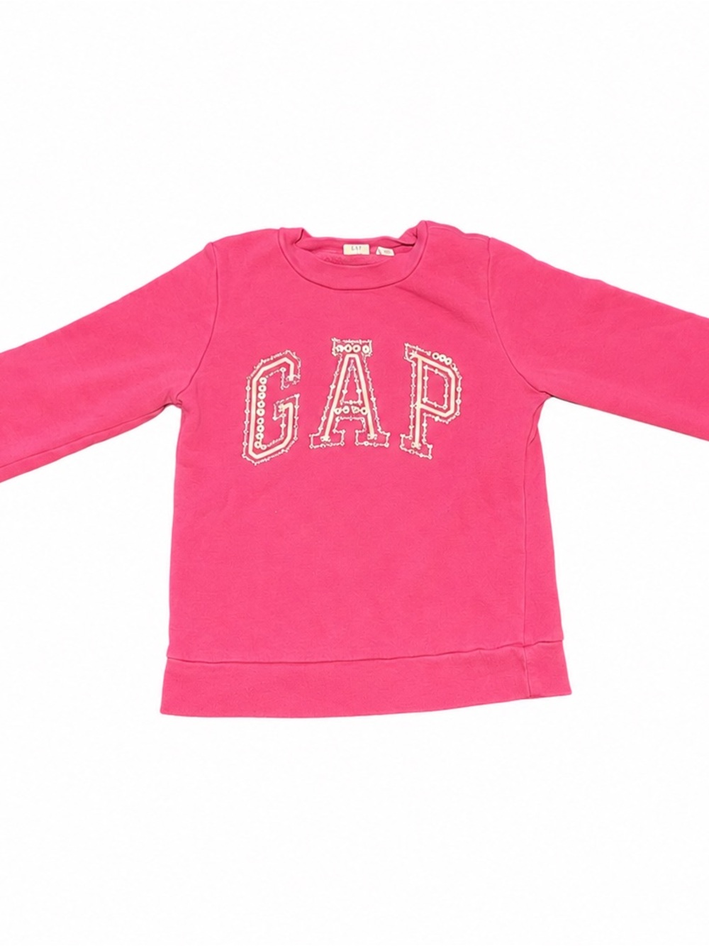 GAP Kids Girls Pink Embellished Logo Crewneck Sweatshirt Size M 8